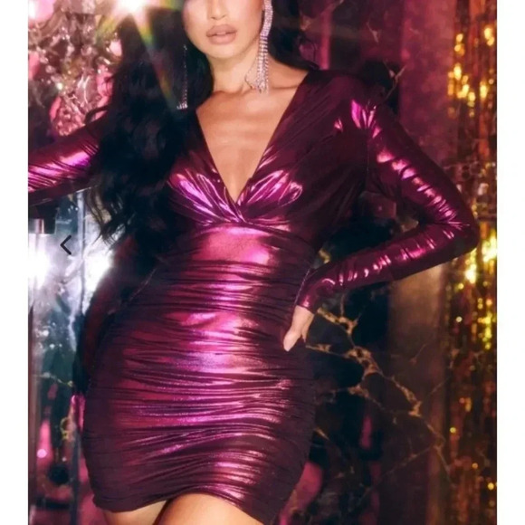 House of CB Metallic Pink Mini Dress - Picture 5 of 6